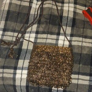 Vintage Clovis Ruffin Genie Beaded Fringe Clutch Hong Kong